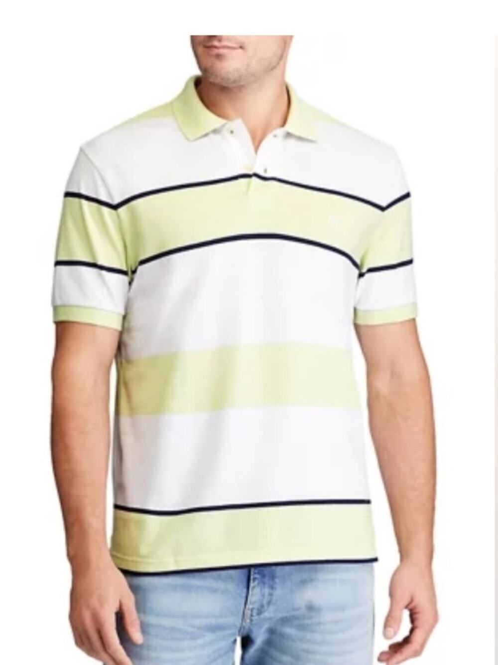 NWT Chaps Men’s Striped Classic Fit Everyday Polo, Size Large, MSRP $54